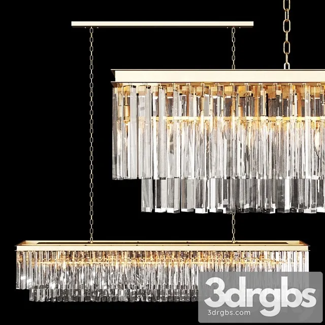 Restoration hardware 1920s odeon clear glass fringe rectangular chandelier 71 brass Restoration hardware 1920s odeon clear glass fringe rectangular chandelier 71 brass