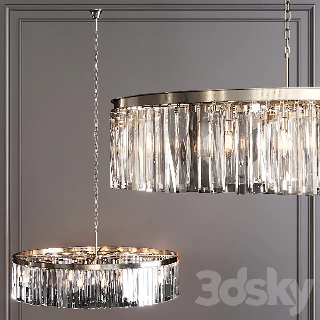 Restoration Hardware 1920S ODEON RHYS CLEAR GLASS PRISM ROUND CHANDELIER 43 Nickel 3DModel Restoration Hardware 1920S ODEON RHYS CLEAR GLASS PRISM ROUND CHANDELIER 43 Nickel 3DModel