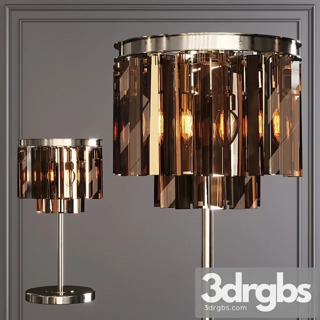 Restoration hardware 1920s odeon smoke glass 2-tier nickel 3D Model Download Restoration hardware 1920s odeon smoke glass 2-tier nickel 3D Model Download