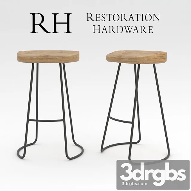Restoration hardware 1950s tractor seat stool 2 3D Model Download Restoration hardware 1950s tractor seat stool 2 3D Model Download
