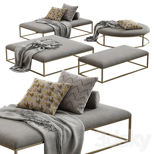 Restoration Hardware _ Nicholas Fabric Coffee Ottoman 3DModel Restoration Hardware _ Nicholas Fabric Coffee Ottoman 3DModel