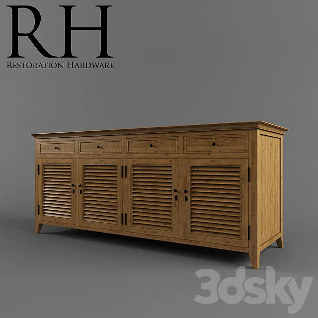 Restoration Hardware _ Shutter Low Cabinet 3D Model