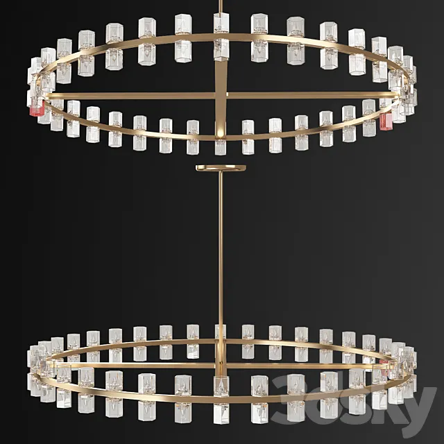 Restoration Hardware Arcachon Round Chandelier 3D Model Restoration Hardware Arcachon Round Chandelier 3D Model
