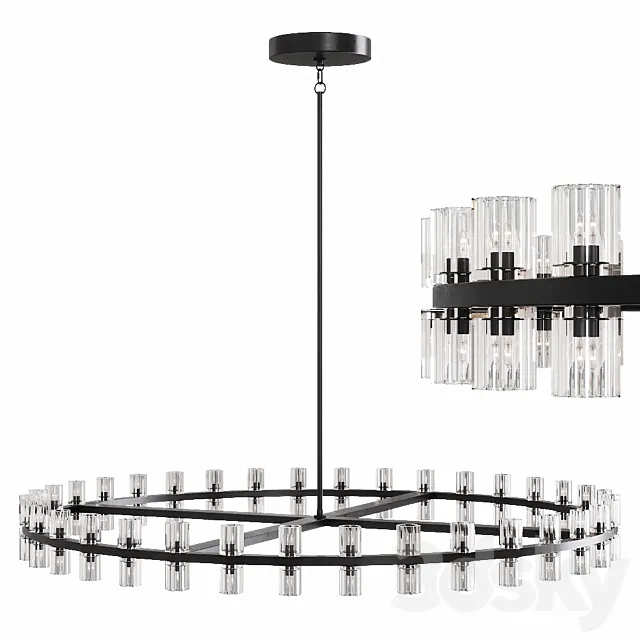Restoration Hardware ARCACHON ROUND CHANDELIER 60 Black 3DModel