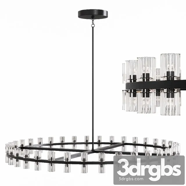 Restoration Hardware Arcachon Rround Chandelier 60 Black 3D Model Download
