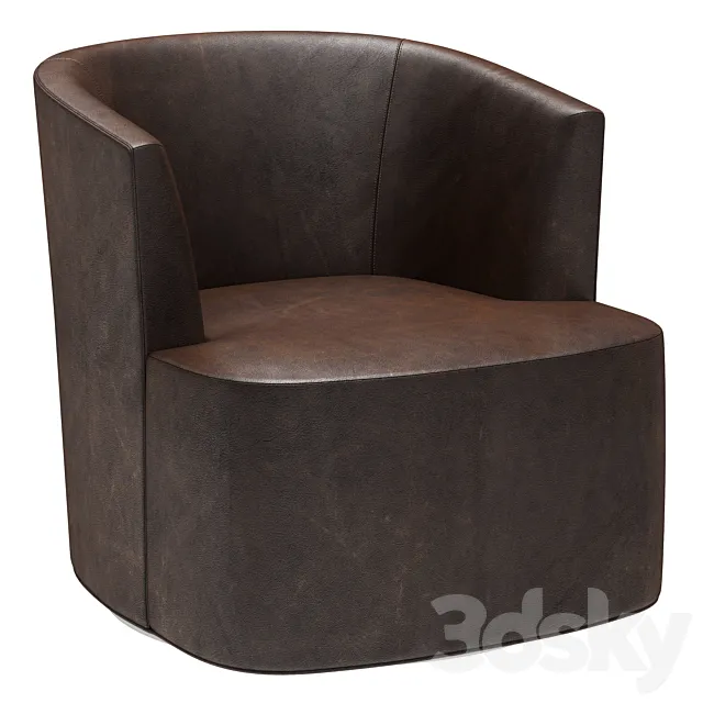 Restoration Hardware Arden Leather Swivel Chair 3D Model