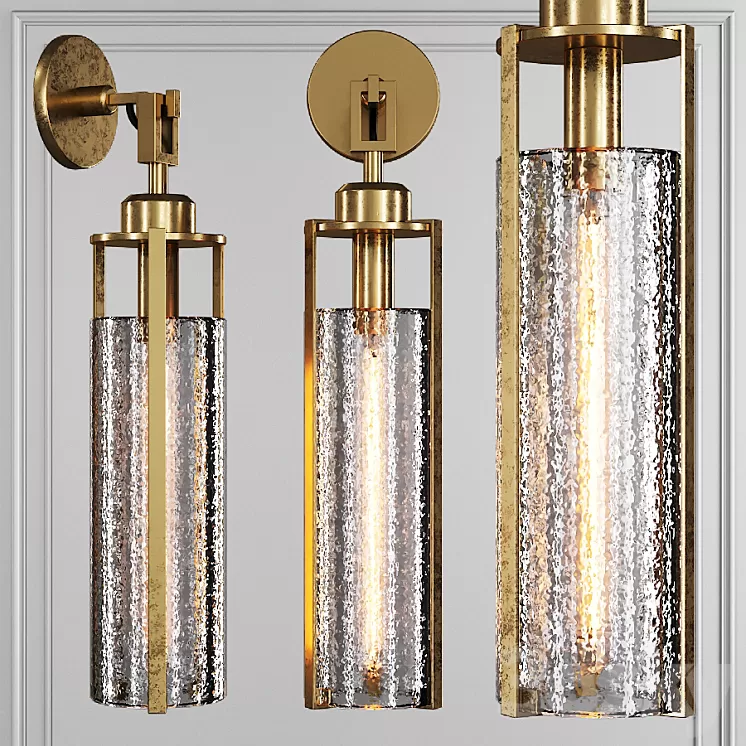 Restoration Hardware ARPEGE CAST GLASS CYLINDER SCONCE Brass 3D Model Restoration Hardware ARPEGE CAST GLASS CYLINDER SCONCE Brass 3D Model