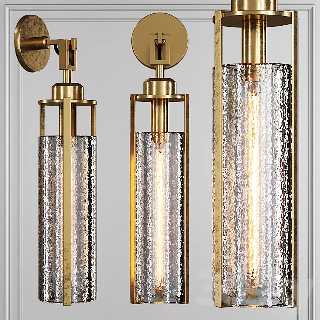 Restoration Hardware ARPEGE CAST GLASS CYLINDER SCONCE Brass 3DModel