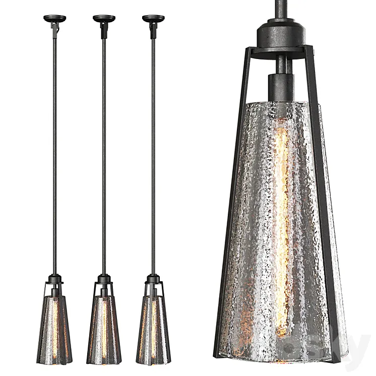 Restoration Hardware ARPEGE CAST GLASS FUNNEL PENDANT Black 3D Model Free Download