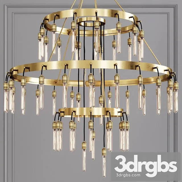 Restoration Hardware Axis 3 Tier Chandelier 60 Brass 3D Model Download