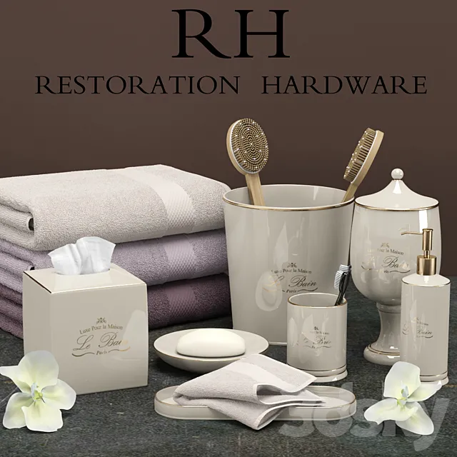 Restoration hardware bathroom accessories 2 3D Model Restoration hardware bathroom accessories 2 3D Model