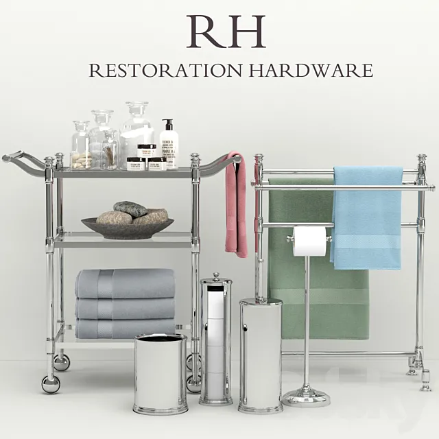 Restoration Hardware bathroom acsessories 4 3D Model Restoration Hardware bathroom acsessories 4 3D Model