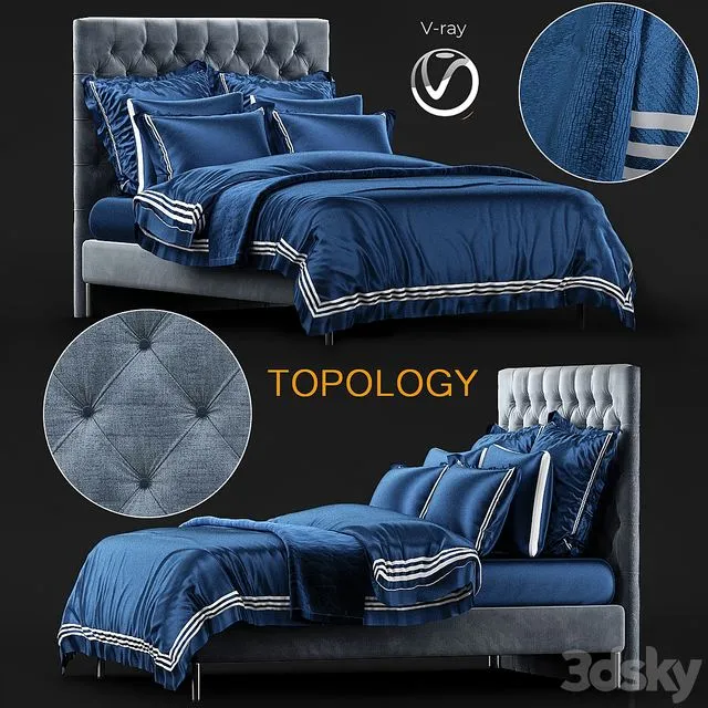 Restoration Hardware Bed Covers and Pillowcases 3D Model Restoration Hardware Bed Covers and Pillowcases 3D Model