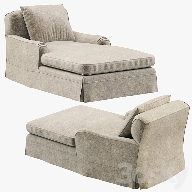 Restoration Hardware Belgian Classic Roll Arm Slipcovered Chaise 3DModel