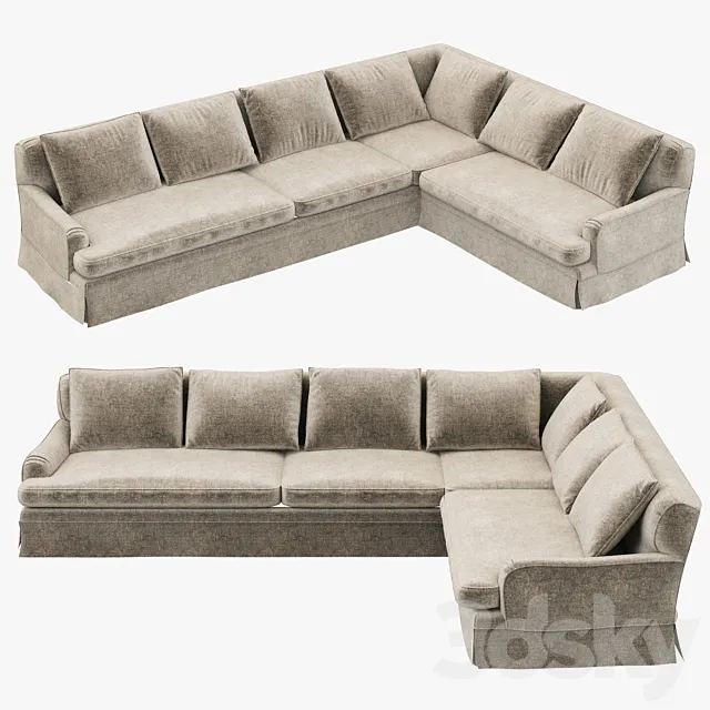 Restoration Hardware Belgian Classic Roll Arm Slipcovered Right-Arm L-Sectional 3DModel Restoration Hardware Belgian Classic Roll Arm Slipcovered Right-Arm L-Sectional 3DModel