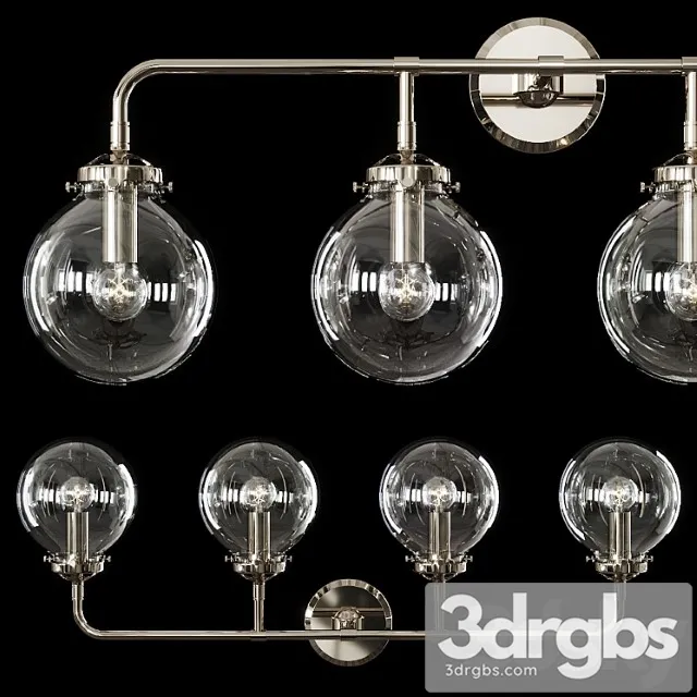 Restoration hardware bistro globe clear glass bath sconce 4-light nickel Restoration hardware bistro globe clear glass bath sconce 4-light nickel