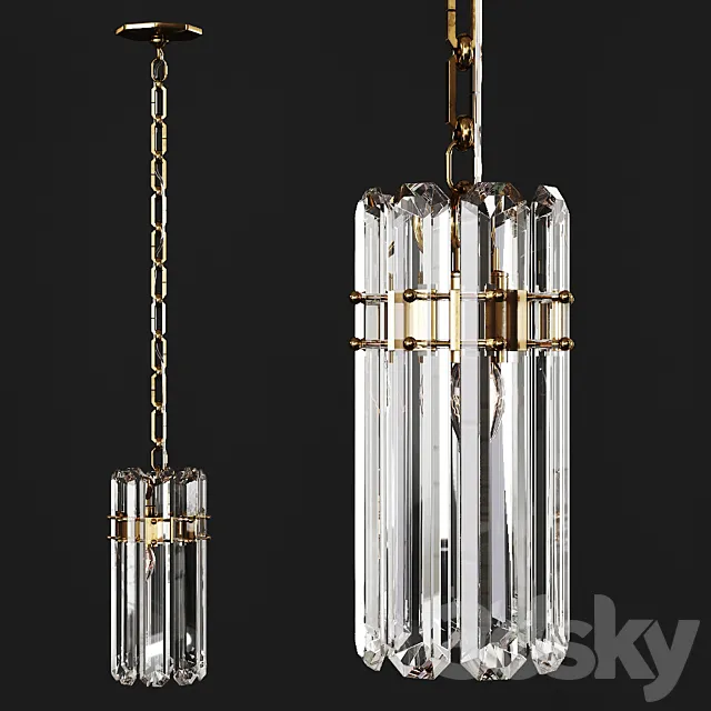 Restoration Hardware BONNINGTON SMALL PENDANT Brass 3D Model