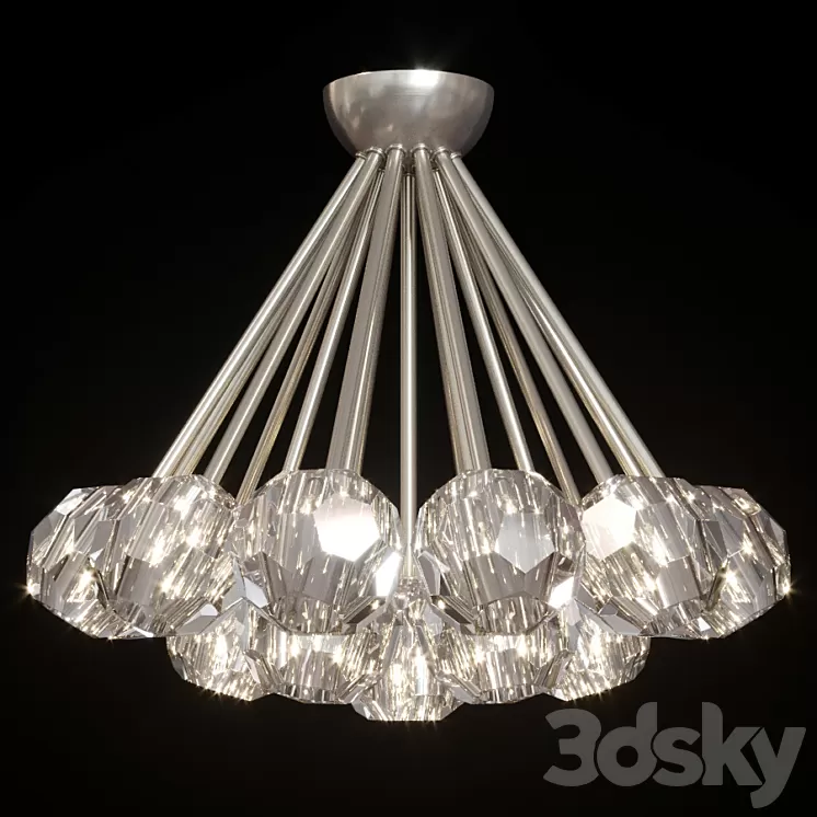 Restoration Hardware BOULE DE CRISTAL FLUSHMOUNT 24 Nickel 3D Model