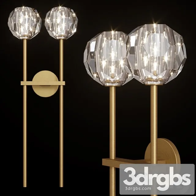 Restoration Hardware Boule De Cristal Grand Double Sconce Brass 3D Model Download