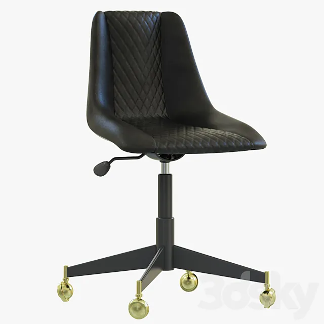 Restoration Hardware Bucket Seat Desk Chair 3D Model