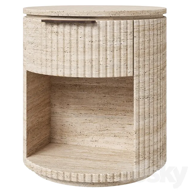 Restoration Hardware Byron travertine nightstand 3D Model