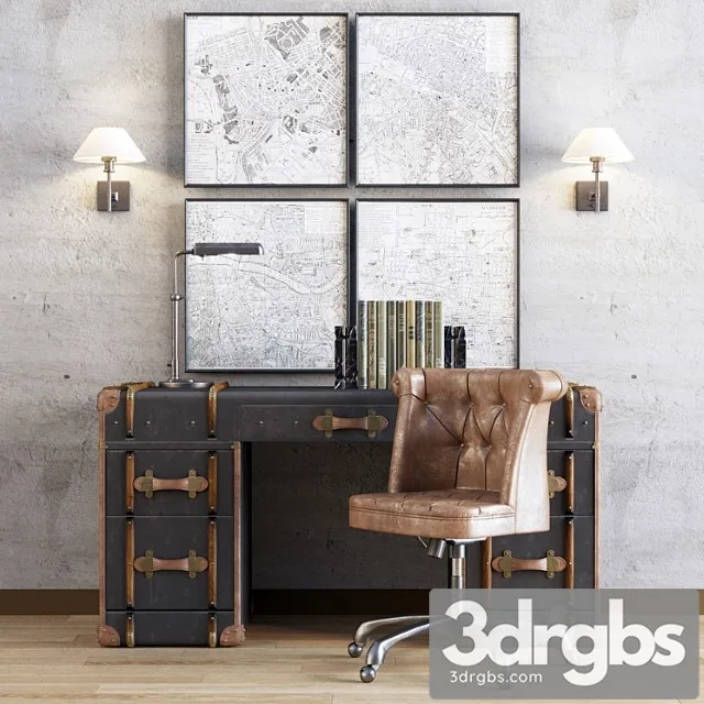 Restoration Hardware Cabinet decor Set Vol 3 3D Model Download