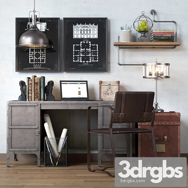 Restoration hardware cabinet decor set Vol6 2 3D Model Download