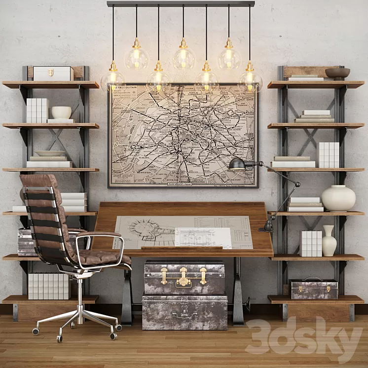 Restoration hardware cabinet decor set_vol4 3D Model Restoration hardware cabinet decor set_vol4 3D Model