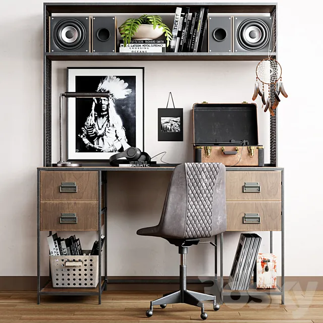 Restoration hardware cabinet decor set_vol9 3DModel