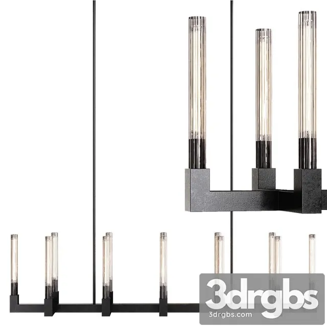 Restoration Hardware Cannele Linear Chandelier 67 Black 3D Model Download