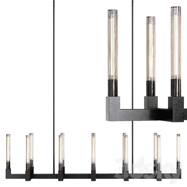 Restoration Hardware CANNELE LINEAR CHANDELIER 67 Black 3D Model
