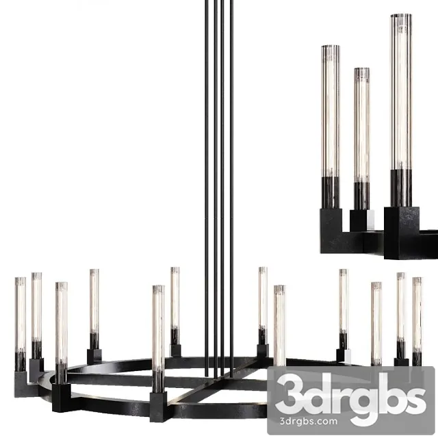 Restoration hardware cannele round chandelier 60 black 3D Model Download