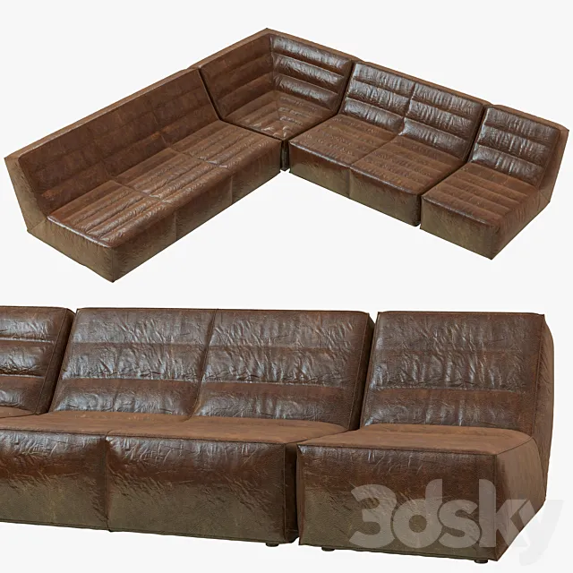 Restoration Hardware Chelsea Leather Square Corner Sectional 3DModel Restoration Hardware Chelsea Leather Square Corner Sectional 3DModel