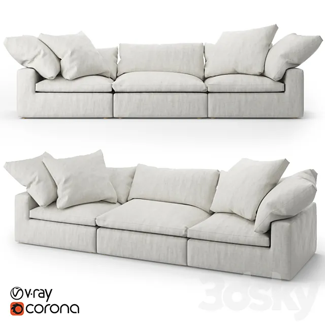 Restoration Hardware Cloud Modular Fabric Sofa 3D Model