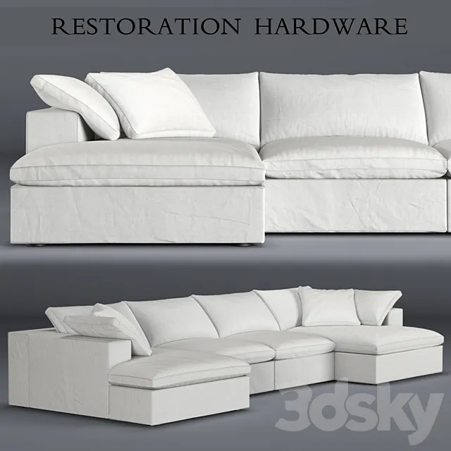 Restoration Hardware Cloud Modular sofa 3D Model Restoration Hardware Cloud Modular sofa 3D Model