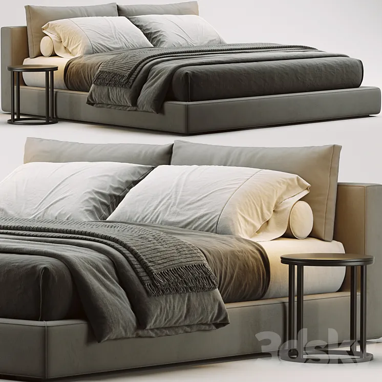 Restoration Hardware Cloud Platform Bed 3D Model Free Download