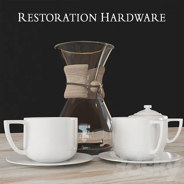 Restoration hardware coffee set 3D Model