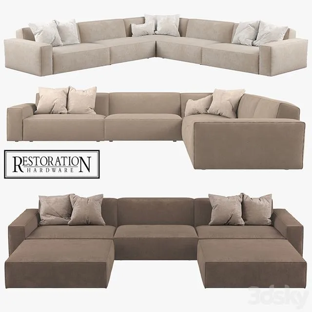 Restoration Hardware – Como Modular Fabric Sofas 3D Model
