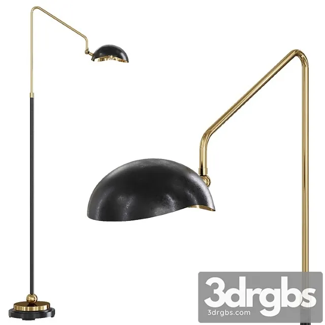 Restoration hardware convessi floor lamp black and brass 3D Model Download