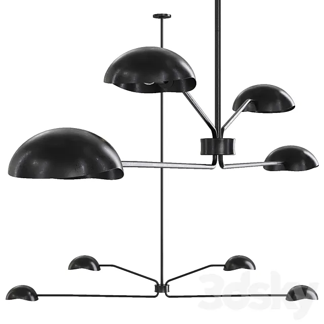 Restoration Hardware CONVESSI LINEAR CHANDELIER 72 Black 3DModel