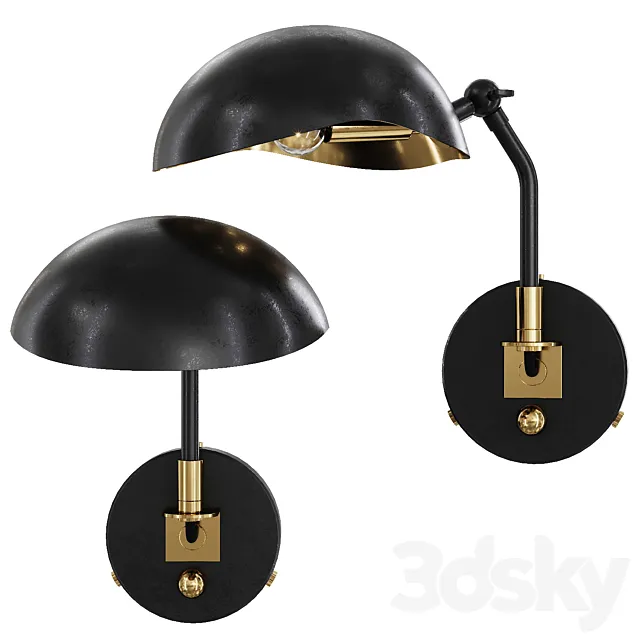 Restoration Hardware CONVESSI SCONCE 10 Black and Brass 3DModel