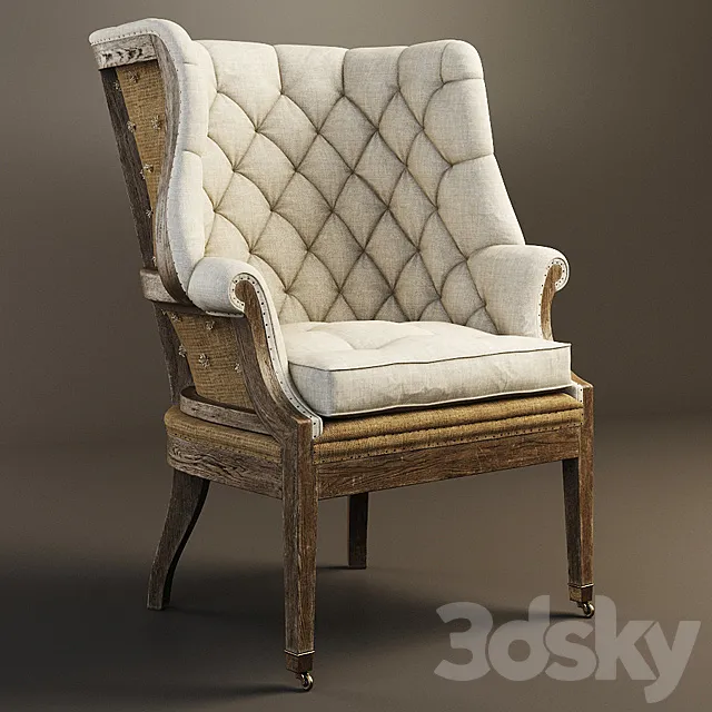 RESTORATION HARDWARE – Deconstructed 19th C. English Wing Chair 3D Model