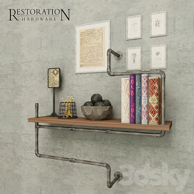 Restoration Hardware. Decorative set # 6 3DModel Restoration Hardware. Decorative set # 6 3DModel