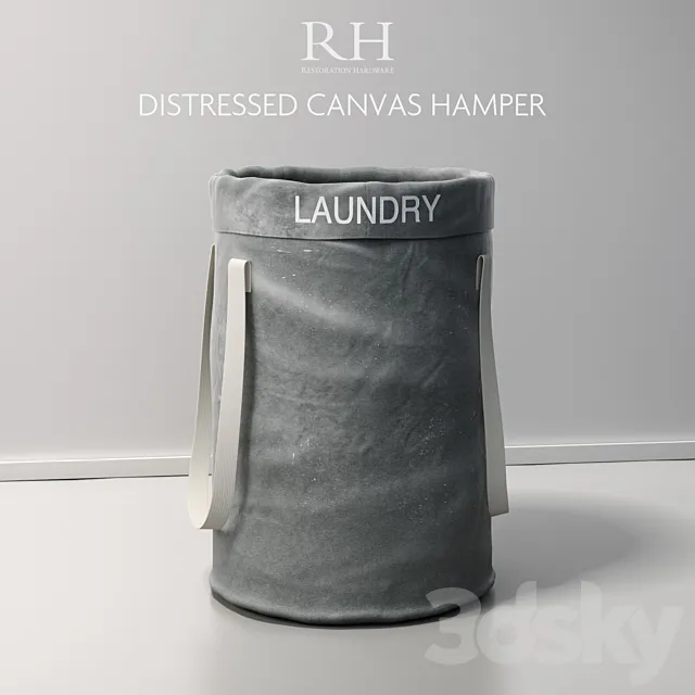 Restoration Hardware Distressed Canvas Hamper 3DModel Restoration Hardware Distressed Canvas Hamper 3DModel