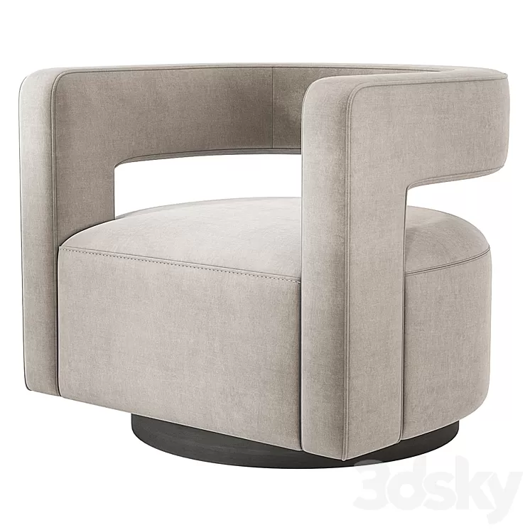 Restoration Hardware Drew Curved Swivel Chair RH 3D Model Restoration Hardware Drew Curved Swivel Chair RH 3D Model
