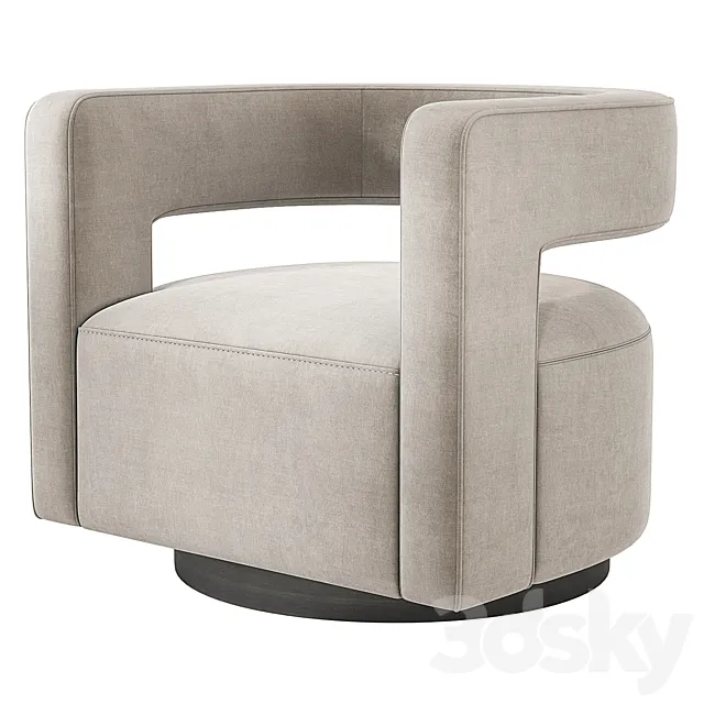 Restoration Hardware Drew Curved Swivel Chair RH 3DModel Restoration Hardware Drew Curved Swivel Chair RH 3DModel