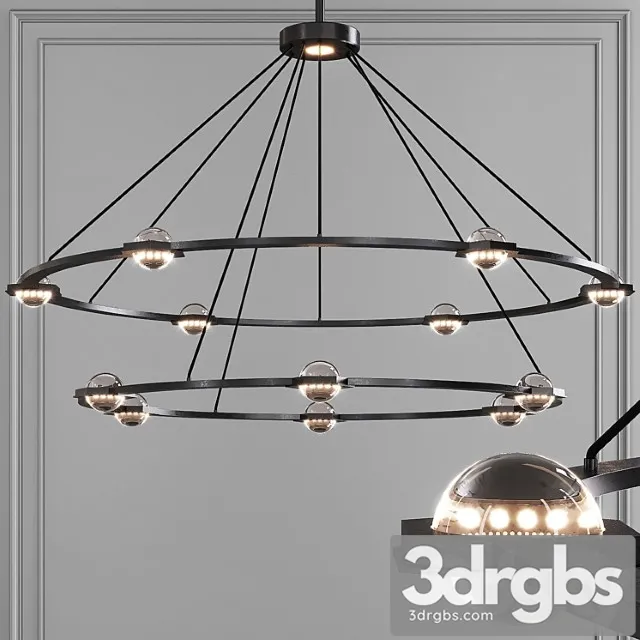 Restoration hardware eclatant round 2-tier chandelier 60 black 3D Model Download