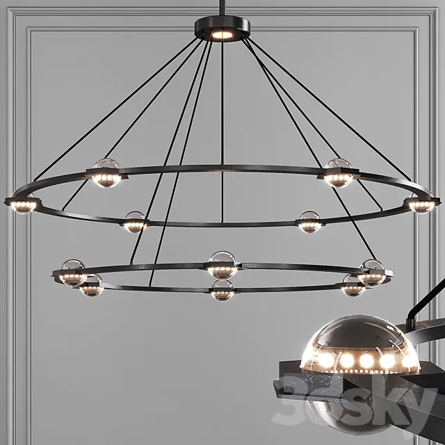 Restoration Hardware ECLATANT ROUND 2-TIER CHANDELIER 60 Black 3D Model