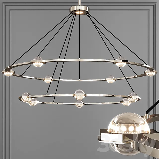 Restoration Hardware ECLATANT ROUND 2-TIER CHANDELIER 60 Nickel 3D Model Restoration Hardware ECLATANT ROUND 2-TIER CHANDELIER 60 Nickel 3D Model