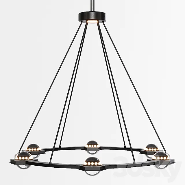 Restoration Hardware ECLATANT ROUND CHANDELIER 36 Black 1 3DModel
